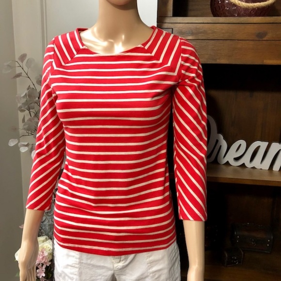 Pretty Coral Striped Top - Picture 1 of 6